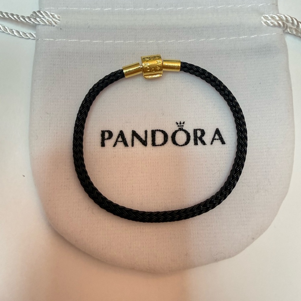 Pandora Shimmering Black Cord Bracelet 19 см